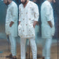 STYLISH WHITE EMBROIDERY WORK DESIGNER KURTA FOR MEN'S
