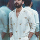 STYLISH WHITE EMBROIDERY WORK DESIGNER KURTA FOR MEN'S