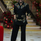 KAPIL SHRAMA BLACK KURTA WITH PAJAMA SET