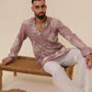 MULMUL MEN'S PINK KURTA IN ZIPPER