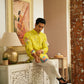 CITRUS SPLASH YELLOW CAMELLIA FLOWER KURTA