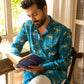 BLUE CERULEAN PETAL KURTA