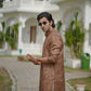 IKAT PRINT KURTA BROWN