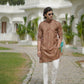 IKAT PRINT KURTA BROWN