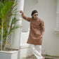 IKAT PRINT KURTA BROWN