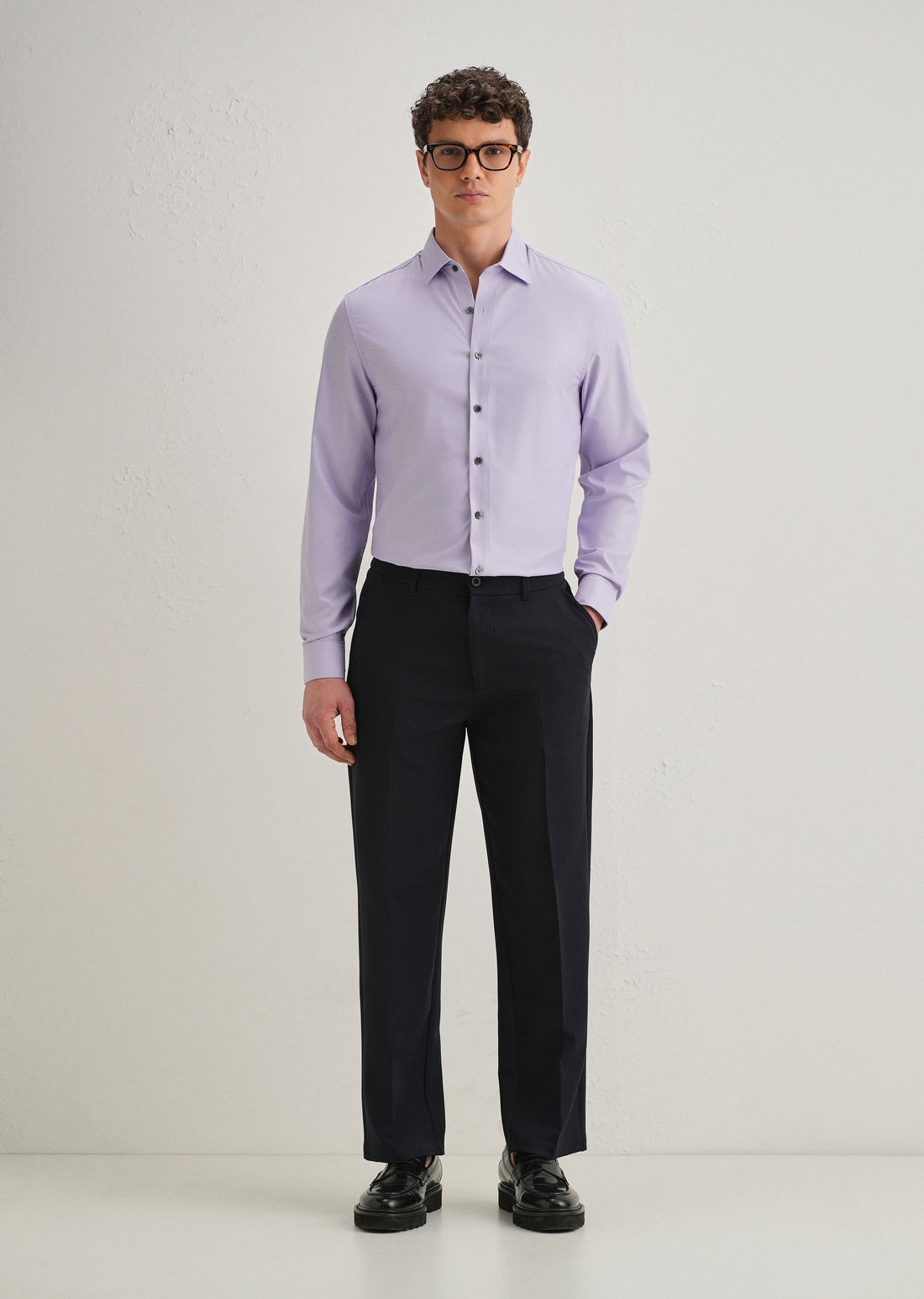 LAVENDER STITCHLESS PLACKET PREMIUM WRINKLE-FREE SHIRT