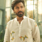 WHITE BUTTERFLY PRINTED KURTA