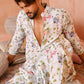 WHITE NARGIS PRINT BOMBER KING KURTA