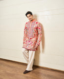 SIDDHARTH MALHOTRA IN OUR PEACH FLORAL RESHAM PRINTED KURTA SET