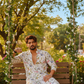 WHITE NARGIS PRINT BOMBER KING KURTA