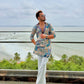 STOEM GREY MIX FLOWER PRINTED KURTA SET