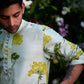 THE ROYAL MISS GREEN CHANDERI EMBROIDERY HAND BLOCK PRINT KURTA AND TROUSER SET