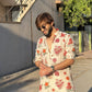 IVORY ROSE PRINTED KURTA PAJAMA SET FOR MEN'S