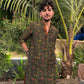 OLIVE GREEN PRINTED KURTA PAJAMA SET