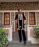 BLACK EMBROIDERED KURTA SET WITH DUPATTA