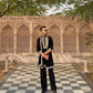 BLACK EMBROIDERED KURTA SET WITH DUPATTA