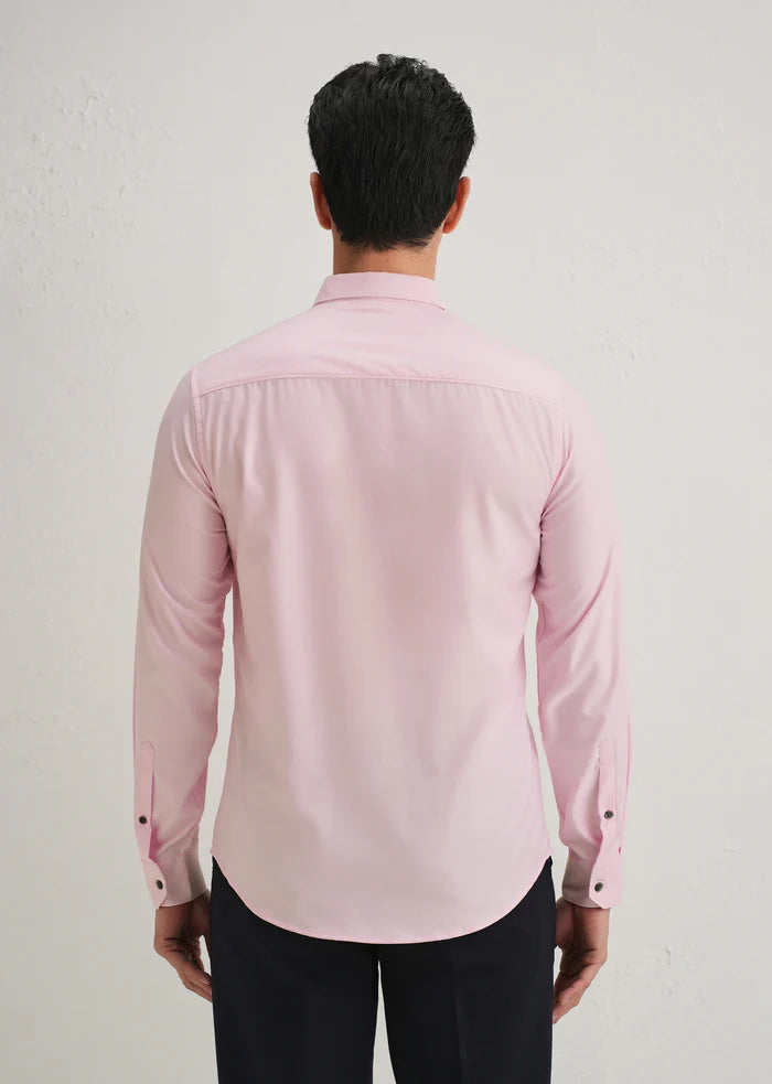 PINK STITCHLESS PLACKET PREMIUM WRINKLE-FREE SHIRT