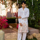 COTTON BLEND BOTANICAL THREAD AND SEQUIN WORK EMBROIDERY WITH SEQUENCE WEDDING AND FESTIVE KURTA