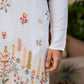 COTTON BLEND BOTANICAL THREAD AND SEQUIN WORK EMBROIDERY WITH SEQUENCE WEDDING AND FESTIVE KURTA