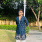 MEN'S BLUE KENZO BEAD WORK EMBROIDERED KURTA SET