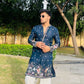 MEN'S BLUE KENZO BEAD WORK EMBROIDERED KURTA SET