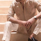 MID CREAM EMBROIDERY WORK MEN'S KURTA