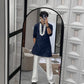 Blue v neck embroidery thred kurta with pajama