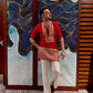 RED EMBROIDERED KURTA  SET