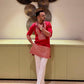 RED EMBROIDERED KURTA  SET
