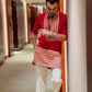 RED EMBROIDERED KURTA  SET