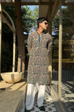 PEACOCK ARTISTRY KURTA – TURQUOISE GREEN| PAIRED WITH LUXURY KOREAN PANTS