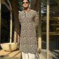 PEACOCK ARTISTRY KURTA – TURQUOISE GREEN| PAIRED WITH LUXURY KOREAN PANTS